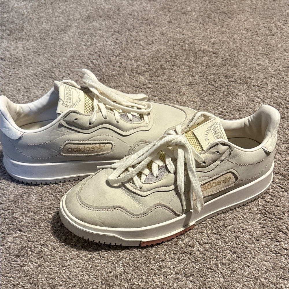 Adidas Cream and White Sneakers